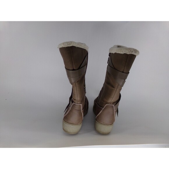 Totes  Diedre  Winter Boots Brown Quilted Faux Leather Faux Fur Lined Size 9 - Picture 6 of 8